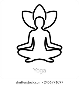 Yoga and exercise icon concept