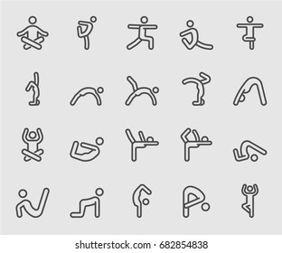 Yoga Exercise Line Icon