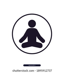 yoga, exercise, meditation, relax, pose, vector icon, isolated on white background, vector illustration