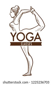 Yoga-Übungspraxis, monochrome Skizze-Rahmenvektor. Entspannung des Körpers, Training und halten fit Techniken der orientalischen Länder. Fitness und Flexibilität steigern, erreichen zen
