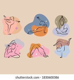 Yoga exercise and relax activity isolated on background. Vector illustration design.