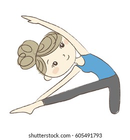 Yoga exercise, a woman in yoga pose