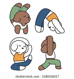 ejercicios de yoga postura corporal de yoga ilustración vectorial