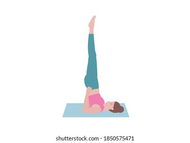 Yoga Exercises to Stretch and Strengthen with Shoulder stand posture. Fat Burning Yoga Workout from Women's Health. Yoga and weight loss. 
