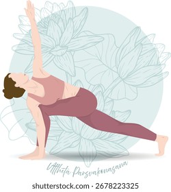 Yoga Extended Side Angle y Lotus Illustration por imitystudio