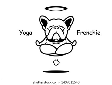 Yoga Fart and Fly Frenchie The Bulldog. The French bulldog yoga professor shows off his force of nature and then he can fly with his fart! This art can use as a sticker mascot or any you want.