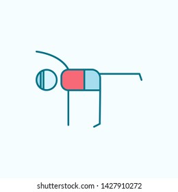 yoga field outline with red element icon