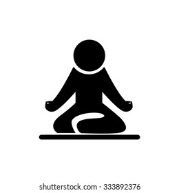 Yoga figure sitting vector icon.