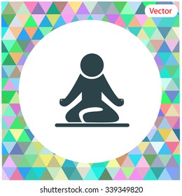 Yoga figure sitting vector icon.