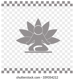 Yoga figure sitting vector icon. Lotus posture