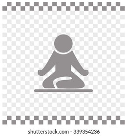 Yoga figure sitting vector icon.