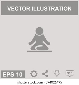 Yoga figure sitting vector icon. Lotus posture