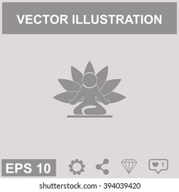 Yoga figure sitting vector icon. Lotus posture