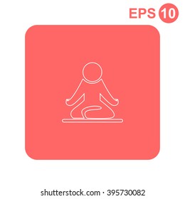 Yoga figure sitting vector icon. Lotus posture