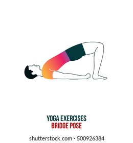 Yoga, Fitness, Aerobic and workout exercise in gym. Vector set of workout icons in flat style isolated on white background.