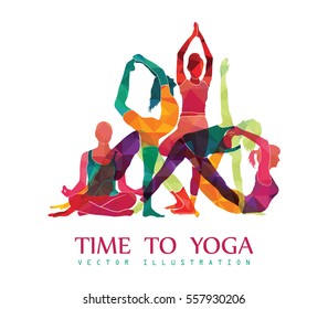 Yoga Fitness Concept. Vector illustration