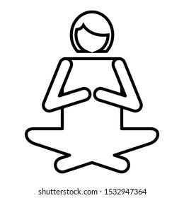 Yoga fitness icon design. Meditation icon in trendy outline style design. Vector illustration.