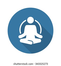 Yoga Fitness Icon. Flat Design with Shadow. Isolated Illustration.