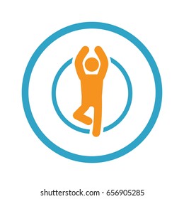 Yoga Fitness Icon. Flat Design.