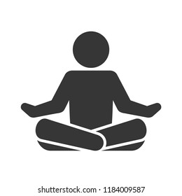 Yoga Fitness Icon. Lotus Position on White Background. Vector