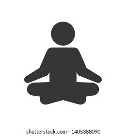 Yoga Fitness Icon. Meditation Logo Sign on White Background. Vector