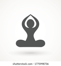 Yoga Fitness Icon. Meditation or meditate flat vector icon. Lotus position simple pictogram. Yoga pose logo Relaxation Flat Design Isolated Illustration