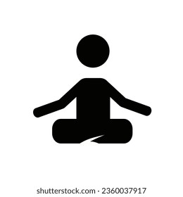 Yoga fitness icon.  Yoga pose, meditate practice, relax pictogram. Vector illustration. 