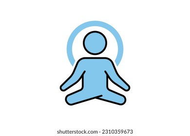 Yoga fitness Icon. icon related to healthy living. Two tone icon style design. Simple vector design editable