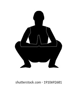 Yoga Fitness Icon. Silhouette design. Simple flat vector