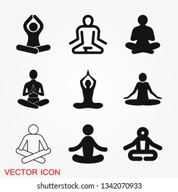 Yoga Fitness Icon vector sign symbol for design