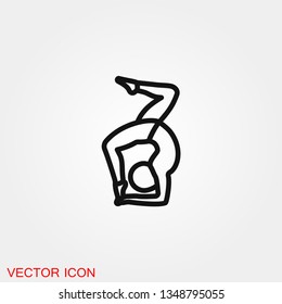 Yoga Fitness Icon vector sign symbol for design