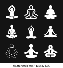 Yoga Fitness Icon vector sign symbol for design