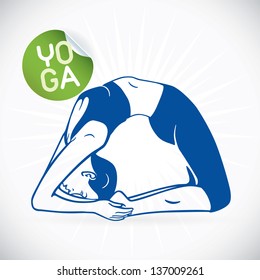 Yoga Fitness Model Illustration, Sign, Symbol, Button, Badge, Icon, Logo for Family, Baby, Children, Teenager, People, SPA
