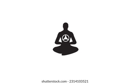 Yoga fitness vector logo design