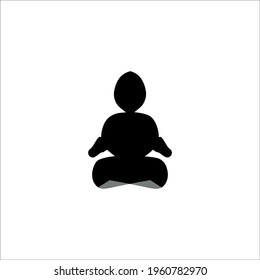 Yoga flat icon. Simple style yoga meditation lessons poster background symbol. Logo design element. T-shirt printing. Vector for sticker.