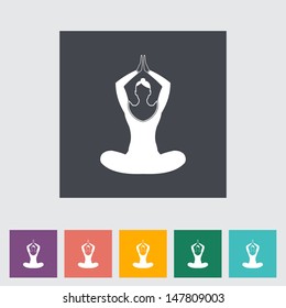 Yoga flat icon. Vector illustration.
