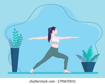 Yoga-Flachbild-Vektordesign