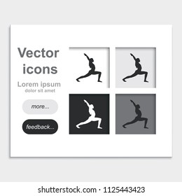 Yoga flat placed on web page template vector icon. Meditation pose silhouette.