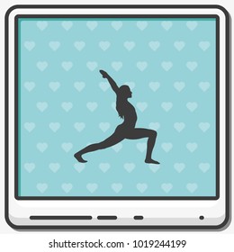 Yoga flat vector icon. Meditation pose silhouette.