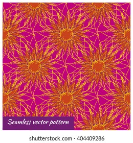 Yoga floral seamless pattern. Vector sketch illustration pattern.
