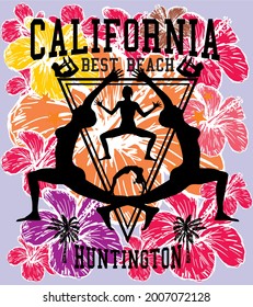yoga and flower graphic design vector art