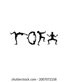 yoga and flower graphic design vector art