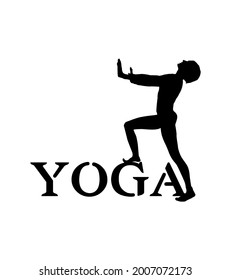 yoga and flower graphic design vector art
