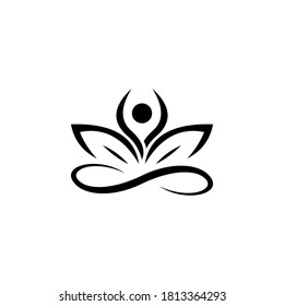 yoga and flower logo design vector symbol graphic idea creative