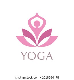 Yoga Flower Logo Vector Stock Vector (Royalty Free) 1018384498 ...