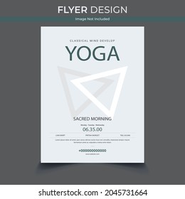 plantilla de diseño de volante de yoga. Diseño de volante de yoga con elementos ilustrativos