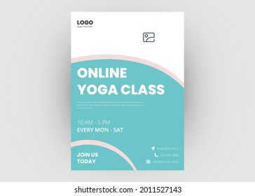 Yoga Flyer Template. Yoga Class Poster Leaflet Design