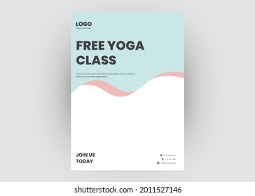 Yoga Flyer Template. Yoga Class Poster Leaflet Design