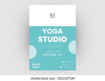 Yoga Flyer Template. Yoga Class Poster Leaflet Design