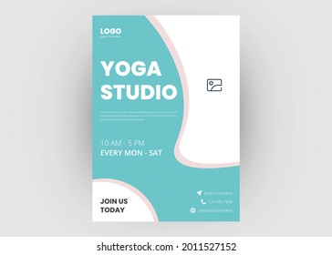 Yoga Flyer Template. Yoga Class Poster Leaflet Design